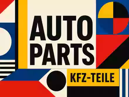 Genuine Parts Company im Bauhaus-Poster-Stil mit Sektor KFZ-TEILE in kräftigen Farben, ISIN US3724601055 - Foto: THN