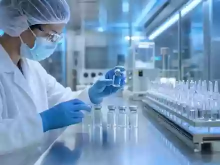 Fotorealistisches Pharma-Labor zeigt Impfstoffampullen, passend zu Merck & Co. Inc. ISIN US58933Y1055 im Portfolio - Foto: THN