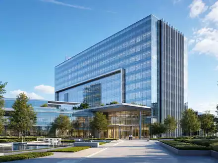 Architektur-Render eines Forschungszentrums repräsentiert Merck & Co. Inc., ISIN US58933Y1055, als führendes Pharmaunternehmen - Foto: THN
