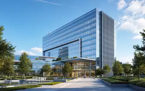Architektur-Render eines Forschungszentrums repräsentiert Merck & Co. Inc., ISIN US58933Y1055, als führendes Pharmaunternehmen - Foto: THN