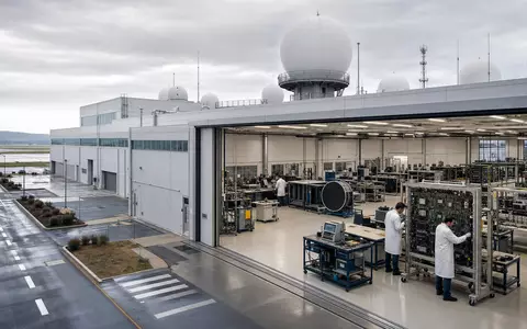 Fotorealistische Aufnahme einer Luft- und Verteidigungselektronik-Anlage zeigt Thales S.A. FR0000121329 als führenden Technologiekonzern - Foto: THN