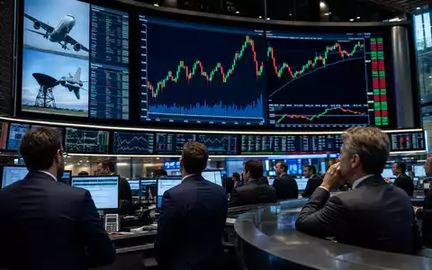 Börsen-Editorial vom Trading-Floor der Euronext Paris zeigt Kurscharts passend zur Notierung von Thales S.A. FR0000121329 - Foto: THN