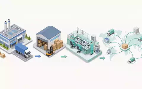 Koninklijke Philips N.V. (NL0000009538) illustriert isometrische Wertschöpfungskette von Fabrik über Lager bis Medizingeräte-Vertrieb weltweit - Foto: THN