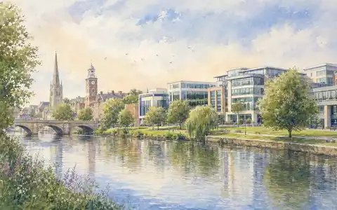 Smith & Nephew plc (ISIN GB0009223206) hat seinen Firmensitz in Watford, dargestellt als stimmungsvolles Aquarellbild - Foto: THN