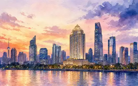 InterContinental Hotels Group PLC (GB00BHJYC057) steht sinnbildlich für urbane Hotelskylines, hier künstlerisch als Aquarell dargestellt - Foto: THN