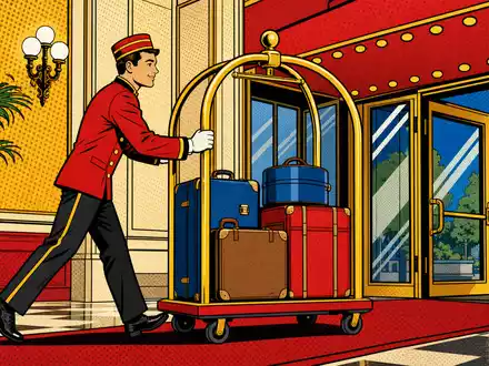 InterContinental Hotels Group PLC (GB00BHJYC057) wird hier verspielt als farbenfrohe Pop-Art-Comic-Hotelszene mit Gepäckwagen inszeniert - Foto: THN