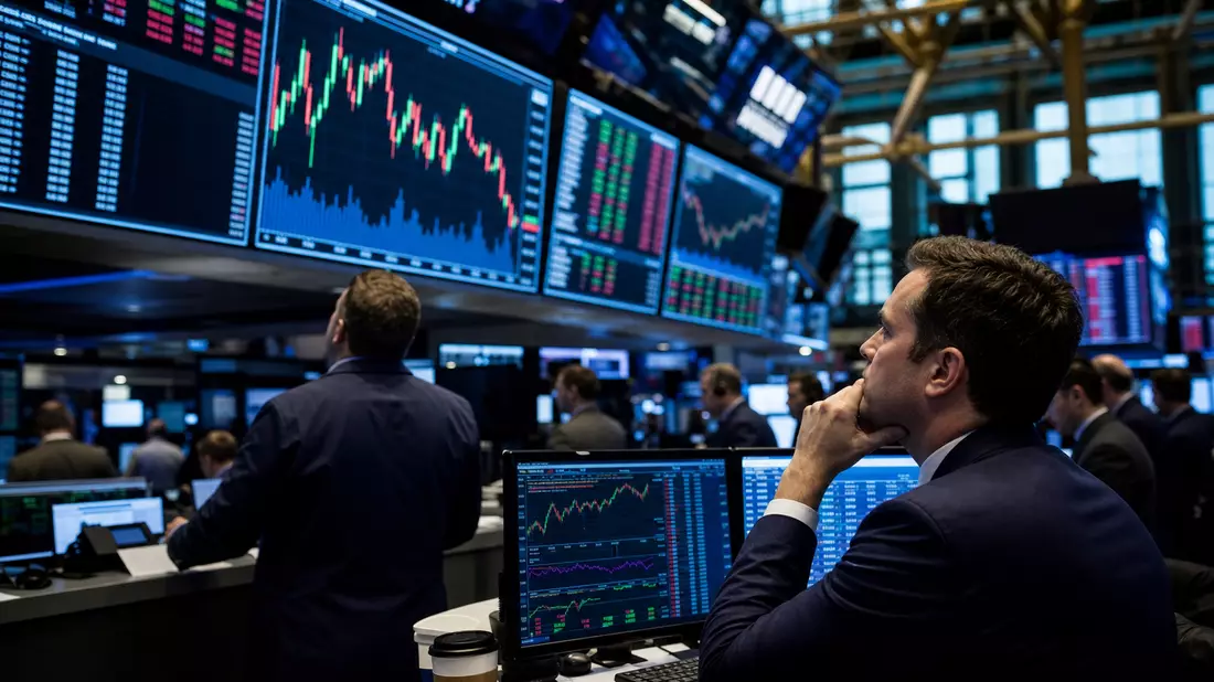 Trading-Floor mit generischen Charts des Mediensektors, Informa plc GB00BMJ6DW54