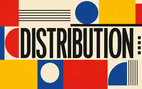 Bunzl plc (ISIN GB00B0744B38) steht sinnbildlich für Distribution, dargestellt in diesem geometrischen Bauhaus-Poster mit Sektor-Text - Foto: THN