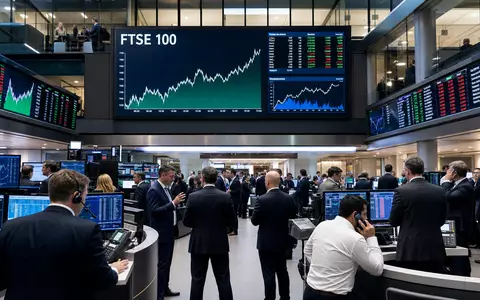 Bunzl plc (ISIN GB00B0744B38) notiert am FTSE 100, gezeigt durch editoriales Bild eines belebten Börsenhandelsraums - Foto: THN
