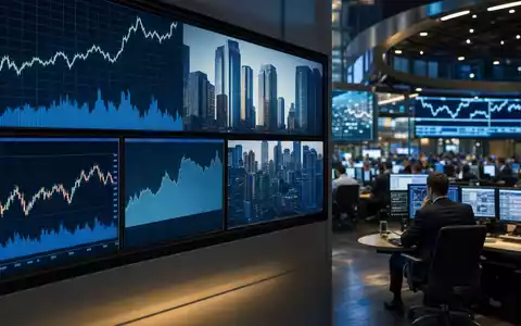 Editorial-Aufnahme eines Trading-Floors mit Immobilien-Charts thematisiert Börsennotierung von Derwent London plc GB0002652740 - Foto: THN