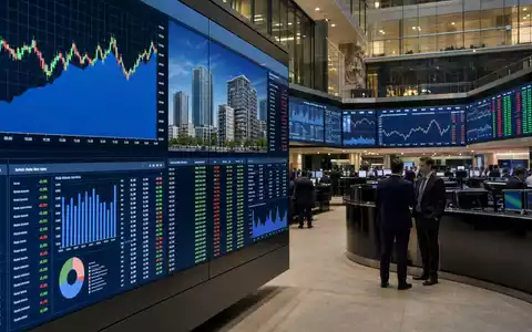 The Unite Group plc GB0033872168 wird editorial am Börsenparkett mit sektorspezifischen Immobilien-Charts in London gezeigt - Foto: THN