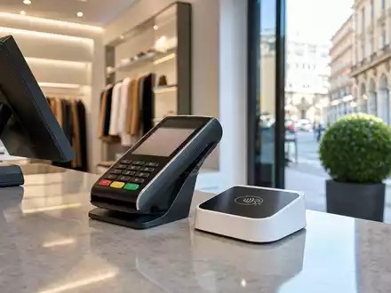 Nexi S.p.A. (IT0005366767) betreibt Zahlungsterminals im Einzelhandel, hier fotorealistisch an Ladenkasse gezeigt - Foto: THN