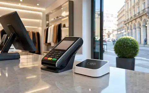 Nexi S.p.A. (IT0005366767) betreibt Zahlungsterminals im Einzelhandel, hier fotorealistisch an Ladenkasse gezeigt - Foto: THN