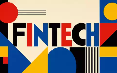 Bauhaus-Poster mit Sektor-Schriftzug FINTECH repräsentiert die Branche von Nexi S.p.A., Aktie ISIN IT0005366767 - Foto: THN