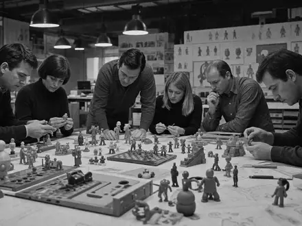 Hasbro Inc. Produktdesigner bei der Arbeit an Spielzeugprototypen dokumentiert mit ISIN US4267811090 - Foto: THN