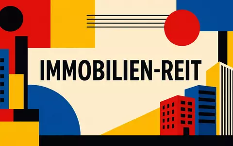 Hamborner REIT DE0006013006 – Bauhaus-Poster mit geometrischen Formen und dem Text IMMOBILIEN-REIT in Primärfarben - Foto: THN