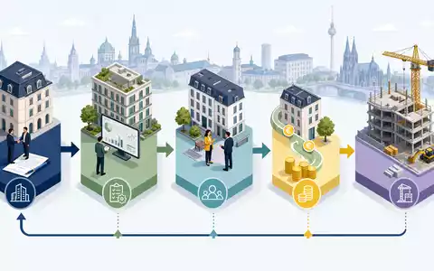 Hamborner REIT DE0006013006 – Isometrisches 3D-Diagramm der Wertschöpfungskette im deutschen gewerblichen Immobilienportfolio und Asset Management - Foto: THN