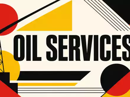 Halliburton Aktie US4062161017 Bauhaus Poster mit geometrischen Formen und OIL SERVICES Sektor Text - Foto: THN