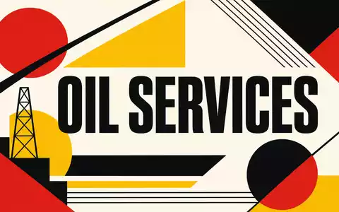 Halliburton Aktie US4062161017 Bauhaus Poster mit geometrischen Formen und OIL SERVICES Sektor Text - Foto: THN