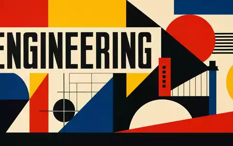 Sweco AB (ISIN SE0000164626) wird als Bauhaus-Poster mit geometrischen Formen und dem Kürzel ENGINEERING dargestellt - Foto: THN