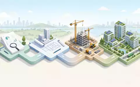 Sweco AB (ISIN SE0000164626) visualisiert isometrisch den Ablauf von Planung, Bau und nachhaltiger Stadtentwicklung - Foto: THN