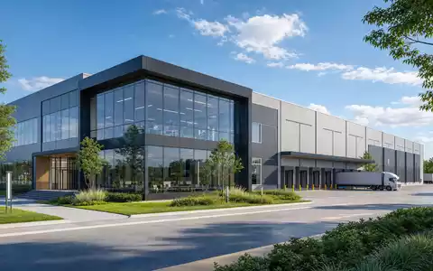 Architektur-Rendering einer Produktionsanlage veranschaulicht die industrielle Basis von Thule Group AB SE0007158910 - Foto: THN