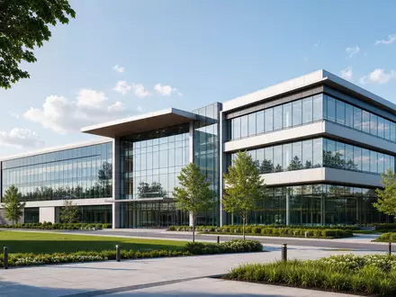 Tecan Group AG (CH0012100191) im Laborautomationssektor: modernes Architektur-Render eines Forschungsgebäudes mit Glasfassade präsentiert - Foto: THN