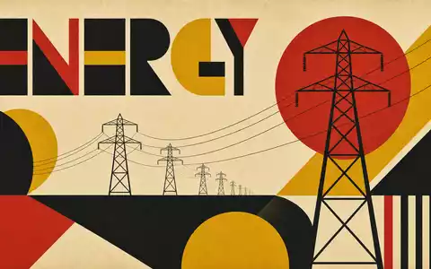 Bauhaus-Poster mit geometrischen Formen und Schriftzug ENERGY steht sinnbildlich für PPL Corporation, ISIN US69351T1060 - Foto: THN