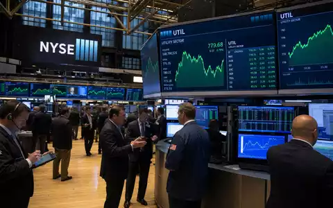 Börsen-Editorial-Foto vom Trading-Floor mit Energiesektor-Charts symbolisiert Handel der Aktie PPL Corporation, ISIN US69351T1060 - Foto: THN