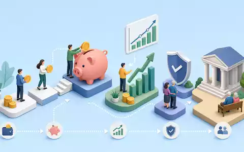 Principal Financial US74251V1026: isometrische 3D-Illustration zeigt Wertschöpfungskette der Altersvorsorge von Einzahlung bis Rente - Foto: THN