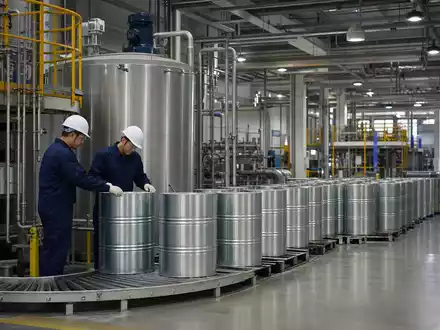 Fotorealistische Lackier-Produktionslinie zeigt PPG Industries Inc. Beschichtungsfertigung, Bezug ISIN US6935061076, Aktie Farben Sektor - Foto: THN