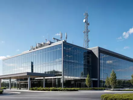 United Internet AG DE0005089031 präsentiert modernes Architektur-Rendering einer Firmenzentrale mit Antennenmast auf dem Dach - Foto: THN