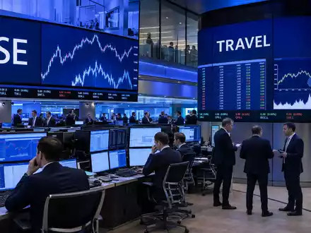 Börsen-Editorialfoto vom Handelsraum illustriert die Notierung von Trainline plc, ISIN GB00B4Z5Y988, an der Londoner Börse - Foto: THN