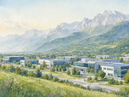 Soitec S.A. (ISIN FR0013227113) hat seinen Hauptsitz in Bernin bei Grenoble, hier als Aquarell dargestellt - Foto: THN