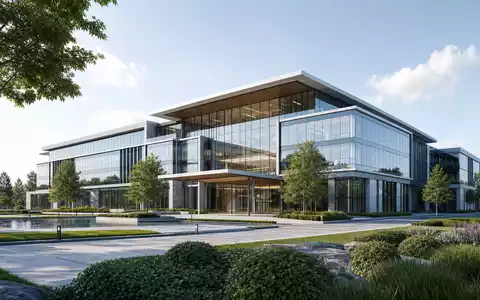 Architektur-Render einer modernen Firmenzentrale, passend zum Konsumgüterkonzern Groupe SEB (FR0000121709) aus Frankreich - Foto: THN