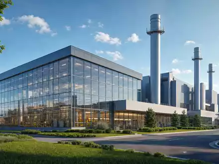 Verallia SA (ISIN FR0013506730) unterhält moderne Produktionsanlagen für Glasverpackungen mit klaren architektonischen Industriegebäuden - Foto: THN