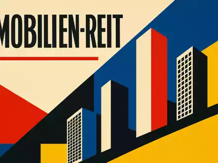 Boston Properties US1011371077 als Bauhaus-Poster mit geometrischen Figuren, Primärfarben und dem Sektortext IMMOBILIEN REIT - Foto: THN