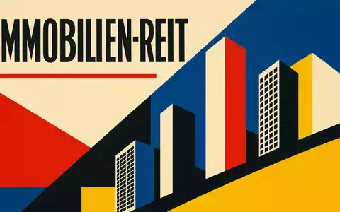 Boston Properties US1011371077 als Bauhaus-Poster mit geometrischen Figuren, Primärfarben und dem Sektortext IMMOBILIEN REIT - Foto: THN