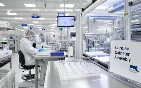 Boston Scientific Corp. betreibt sterile Reinraumfertigung für Herzkathetersysteme am Standort Marlborough MA, ISIN US10117L1017 - Foto: THN