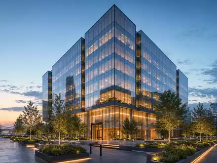 Intertek Group plc GB0031638363 visualisiert durch modernes Architektur-Render eines gläsernen Firmenhauptsitzes in London - Foto: THN