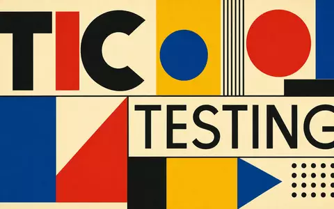Intertek Group plc GB0031638363 abstrahiert als geometrisches Bauhaus-Poster mit den Sektor-Begriffen TIC und TESTING - Foto: THN