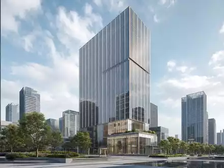 Architektur-Render eines modernen Glasturms steht sinnbildlich für Schroders plc, ISIN GB0007958233, Vermögensverwaltung in London - Foto: THN