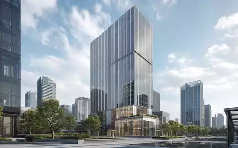 Architektur-Render eines modernen Glasturms steht sinnbildlich für Schroders plc, ISIN GB0007958233, Vermögensverwaltung in London - Foto: THN