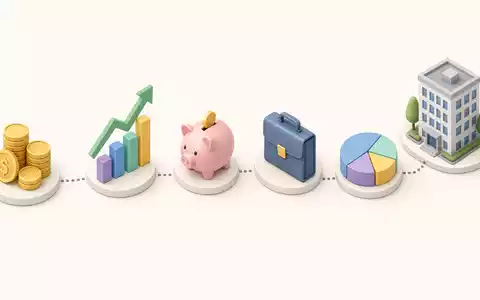 Isometrische 3D-Illustration eines Investmentprozesses veranschaulicht das Geschäftsmodell von Schroders plc, ISIN GB0007958233 - Foto: THN