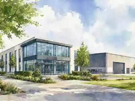 JOST Werke SE DE000JST4000 Aquarell zeigt den modernen Industriestandort Neu-Isenburg mit Produktionshalle - Foto: THN