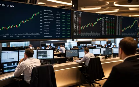 JOST Werke SE DE000JST4000 Börsen-Editorial zeigt den Frankfurter Handelssaal mit lebhaften SDAX-Sektor-Charts - Foto: THN
