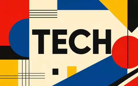 Bauhaus-Poster im TECH-Stil symbolisiert den Technologiesektor und die Börsennotierung von Juniper Networks US48203R1041 - Foto: THN