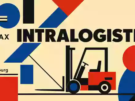Jungheinrich AG (Vz.) DE0006219934 geometrisches Bauhaus-Poster mit INTRALOGISTIK-Text MDAX Hamburg und abstraktem Stapler - Foto: THN