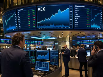OCI N.V. NL0010558797 wird editoriell auf dem Handelsboden der Euronext Amsterdam mit AEX-Kurscharts dargestellt - Foto: THN