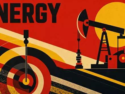 Diamondback Energy US25278X1090 Öl Sektor als geometrisches Bauhaus Poster mit dem Text ENERGY dargestellt - Foto: THN